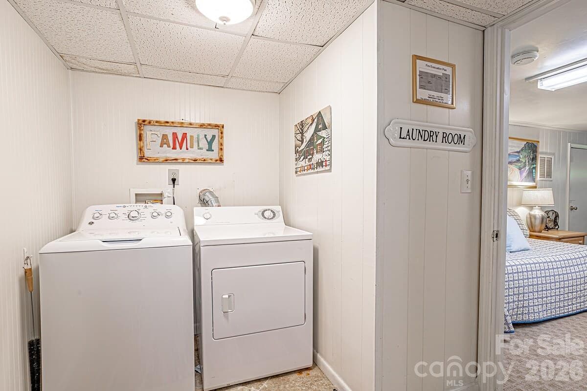 Washer/dryer include located in basement - 208 N West Lake Drive, Lake Lure
