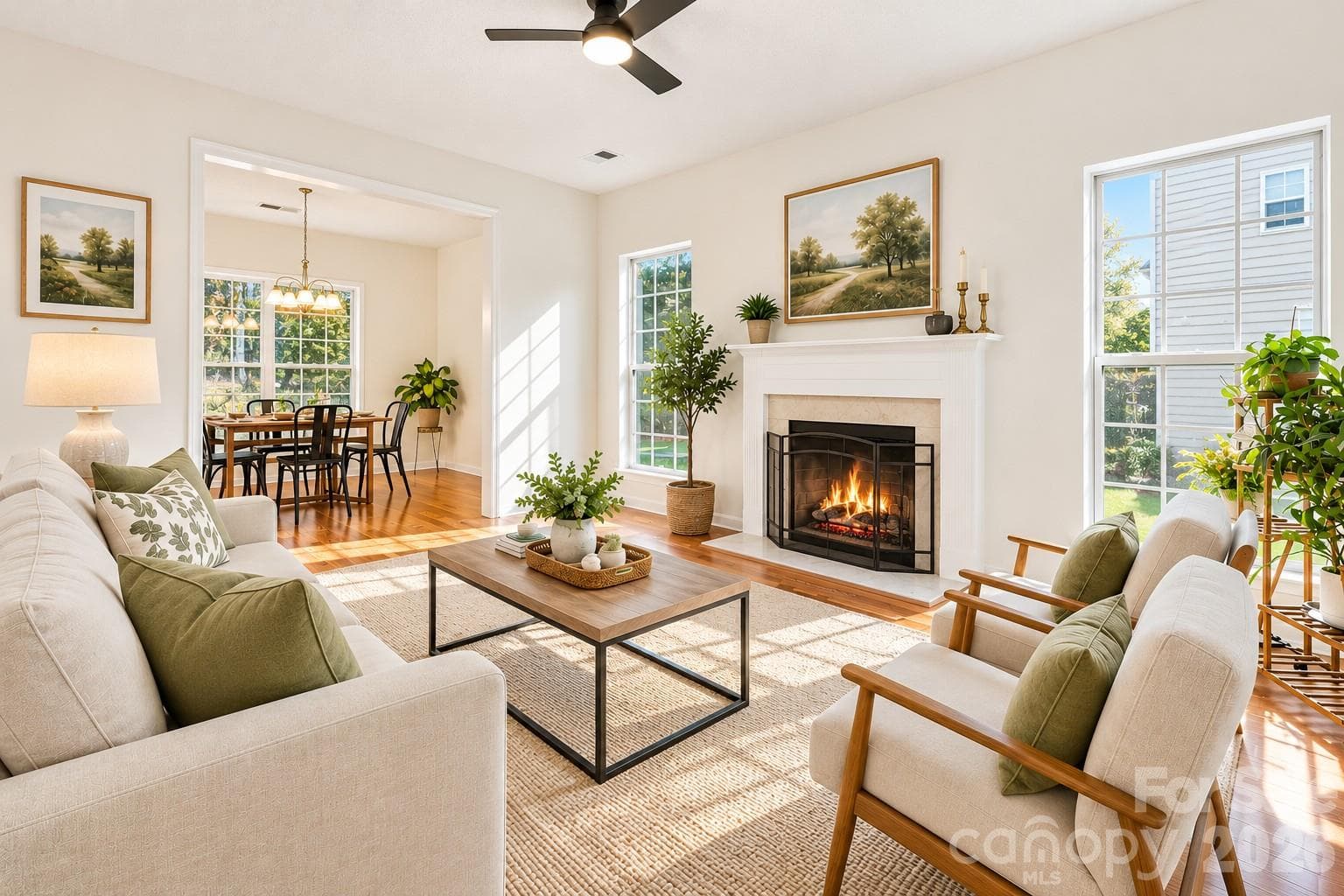 virtually staged living room - 5645 Winslow Avenue NW, Concord