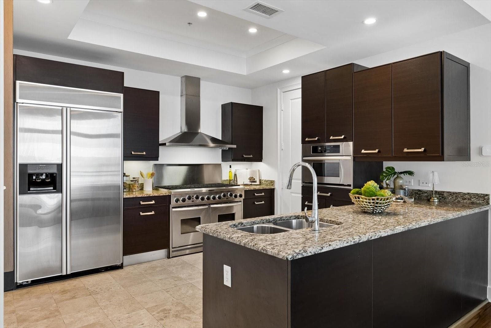 Kitchen with Kitchen aid appliances and gas range, pullout drawers for storage - 1350 MAIN ST #1703, SARASOTA