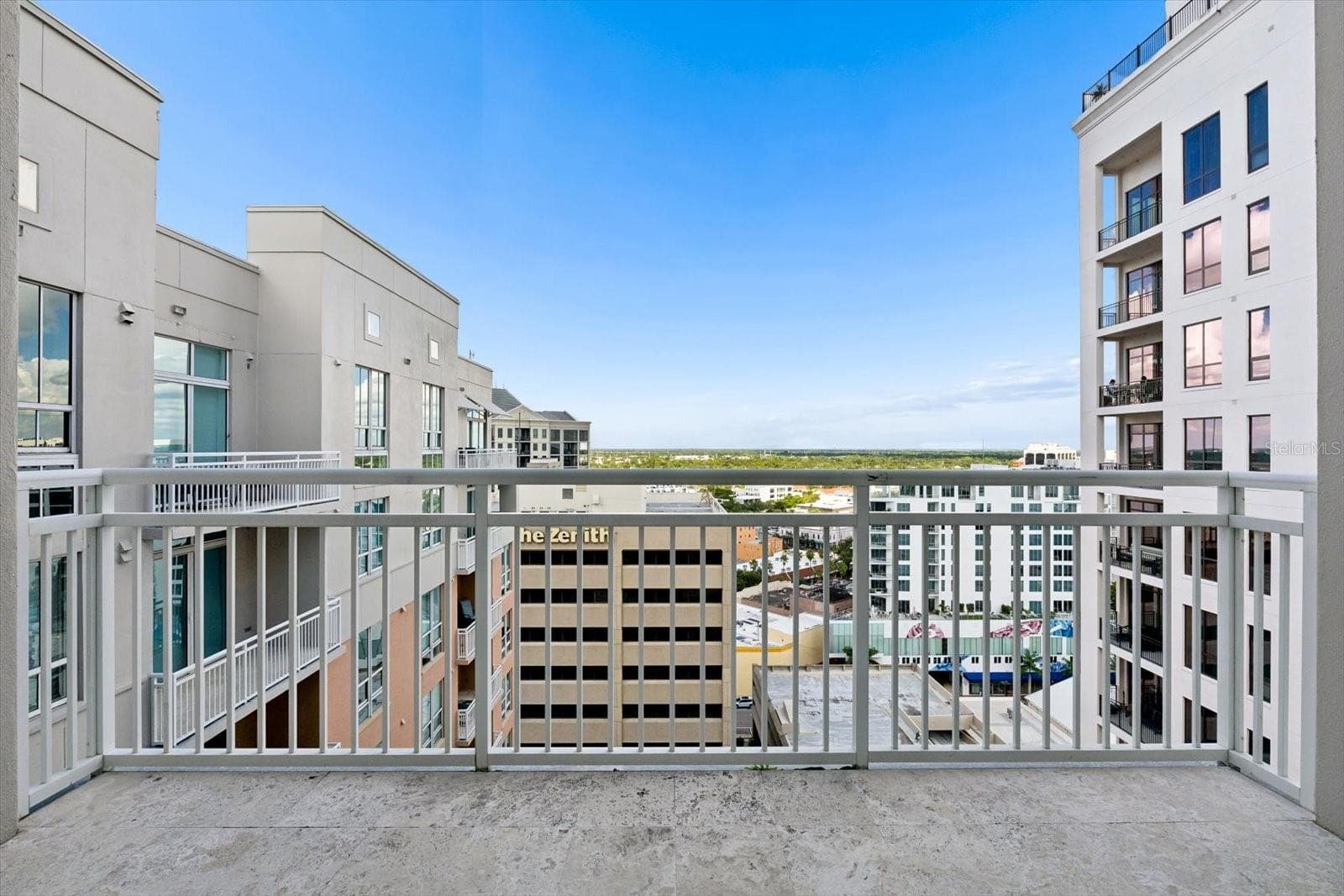 Covered balcony from primary bedroom - 1350 MAIN ST #1703, SARASOTA