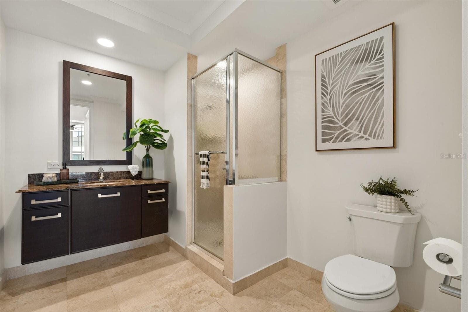 Guest ensuite bathroom with shower stall - 1350 MAIN ST #1703, SARASOTA