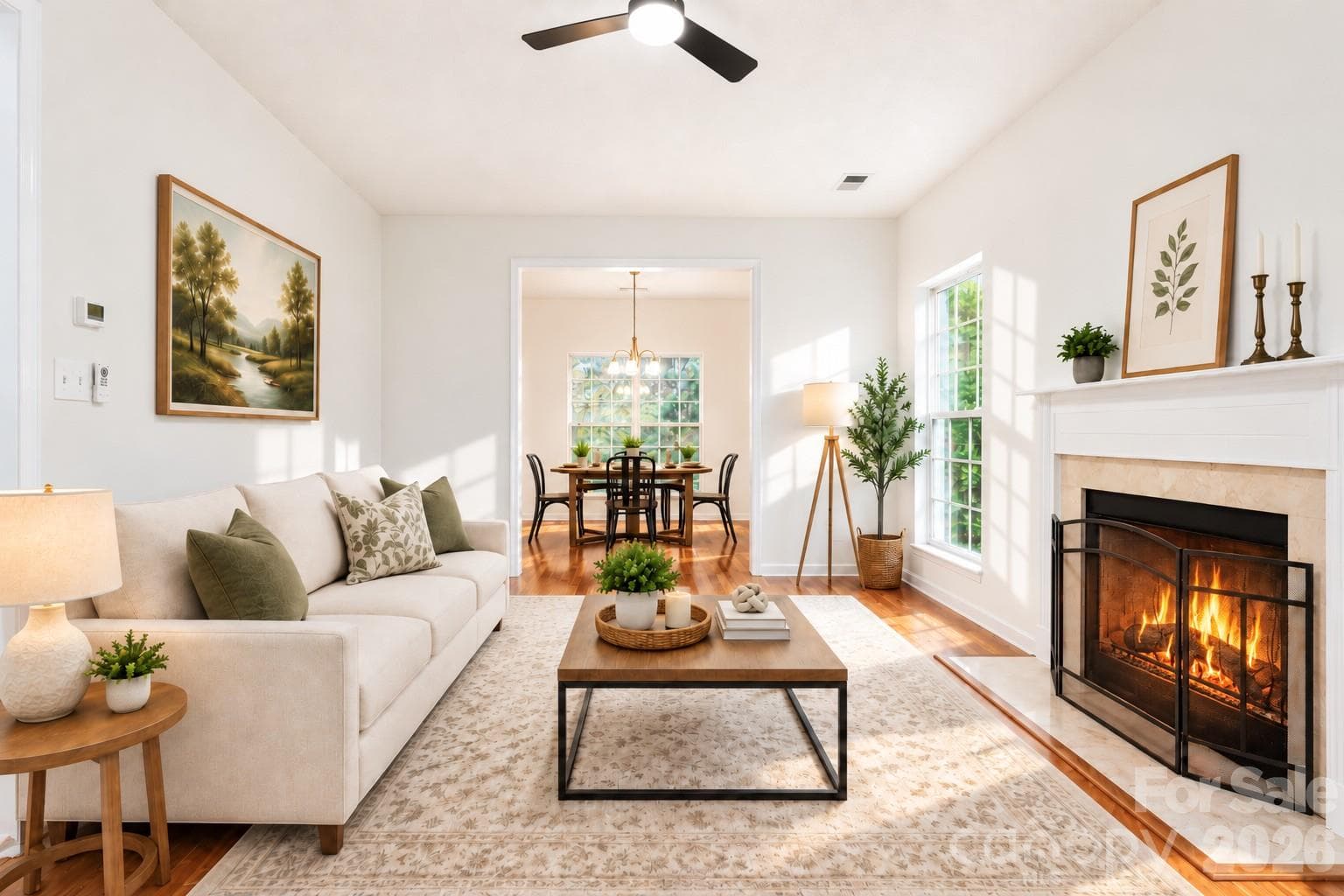 virtually staged living room - 5645 Winslow Avenue NW, Concord