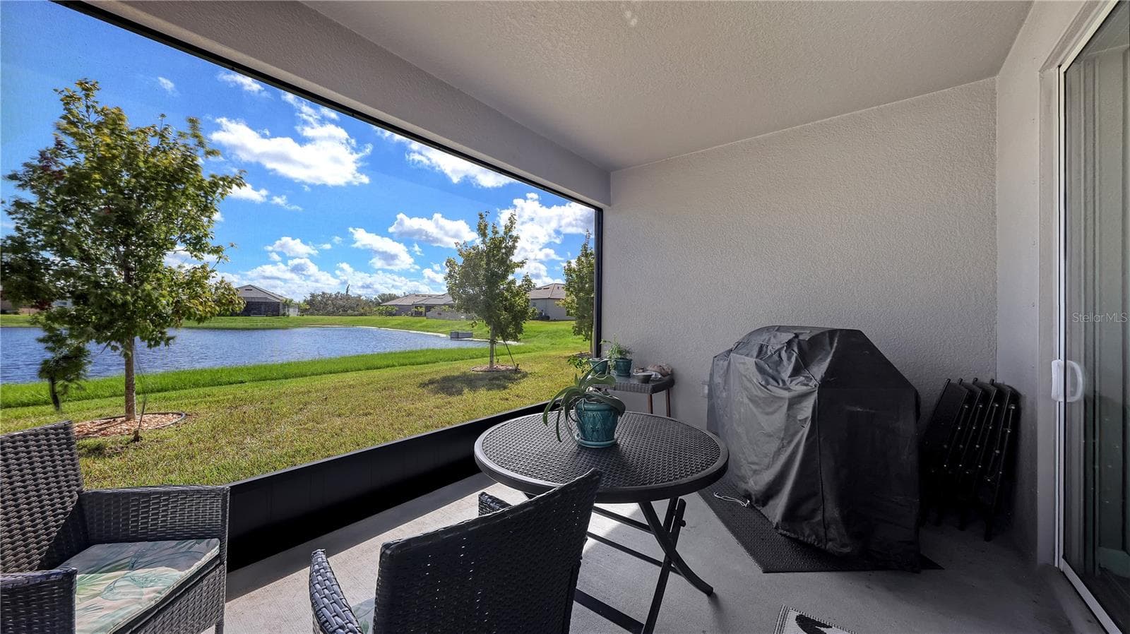 Covered and screen enclosed Back porch with lakeview - 11719 LILAC PEARL LN, PARRISH
