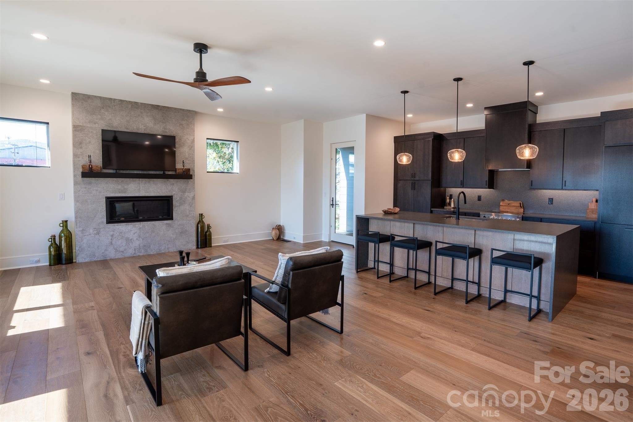 Living room and kitchen - 36 S Johnson Street, Brevard