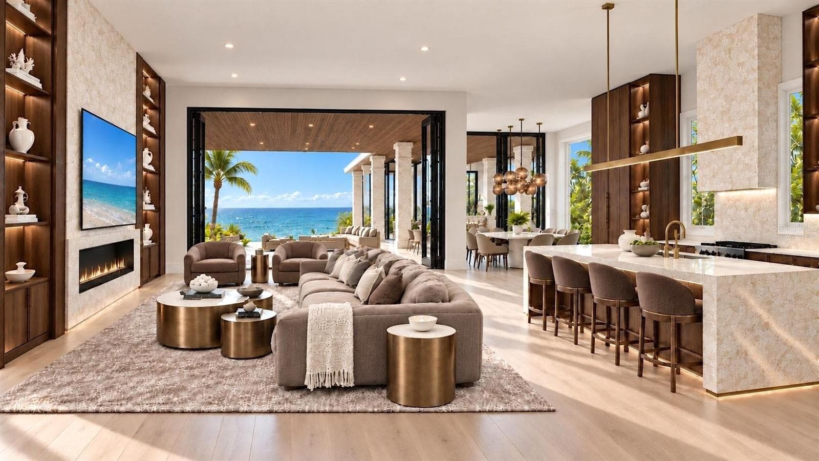 Main living area. Virtually staged. - 4050 HIGEL AVE, SARASOTA