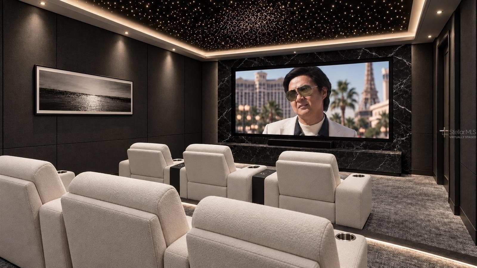 Media room. Virtually staged. - 4050 HIGEL AVE, SARASOTA