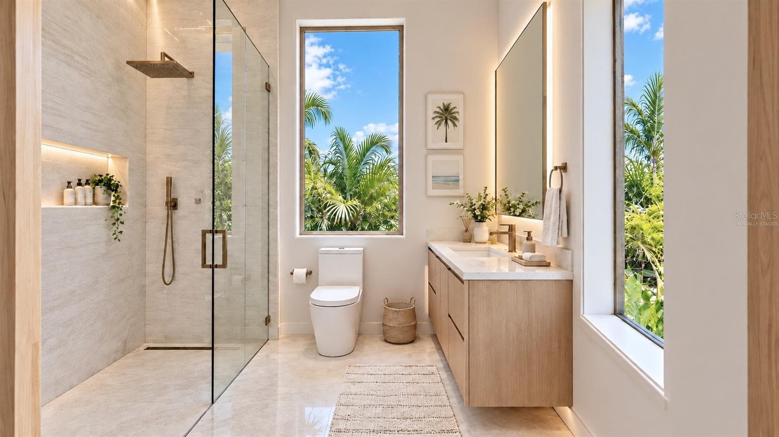 Guest bathroom. Virtually staged. - 4050 HIGEL AVE, SARASOTA