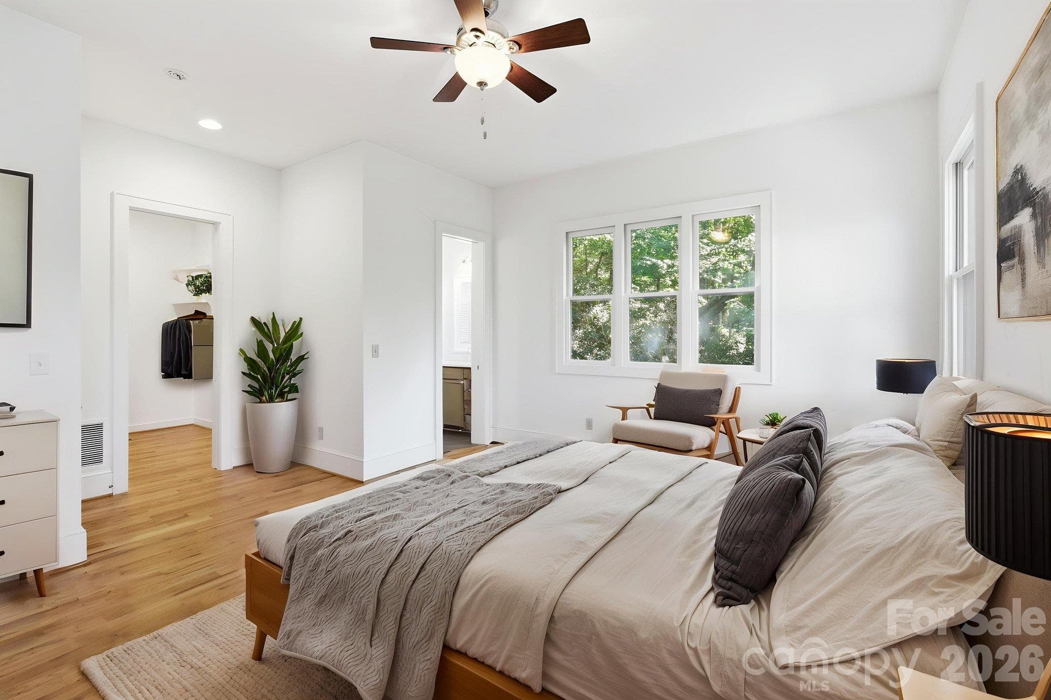 Staged Primary Bedroom on the Main Level - 39 Williams Cove Road, Black Mountain