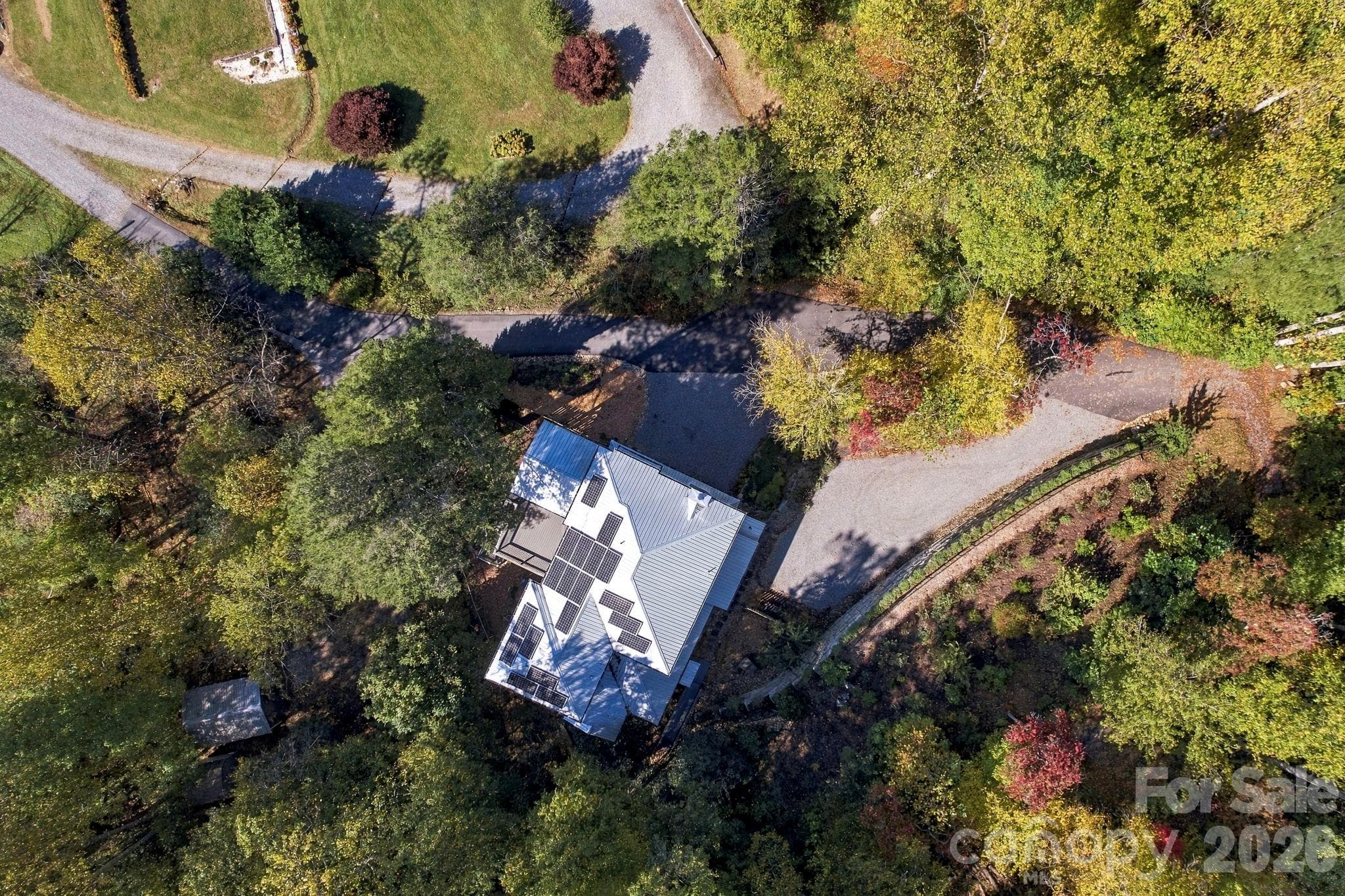 Aerial View with Solar Panels - 39 Williams Cove Road, Black Mountain