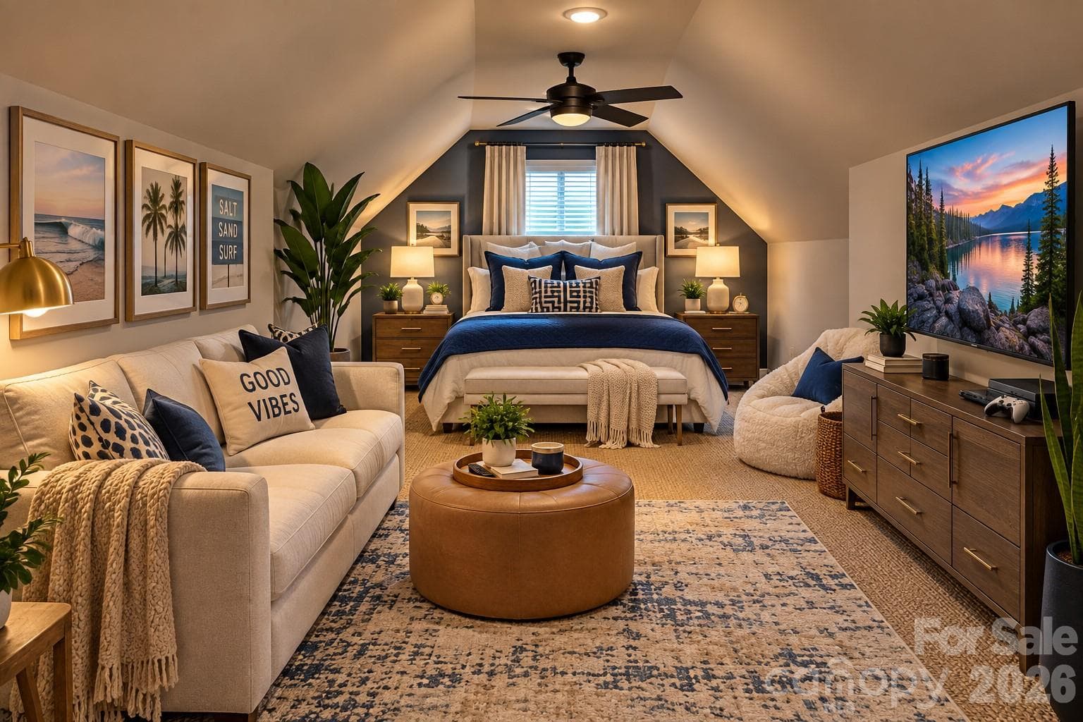 DIGITALLY STAGED Upstairs bedroom #4 - 5480 Glen Forest Drive, Charlotte