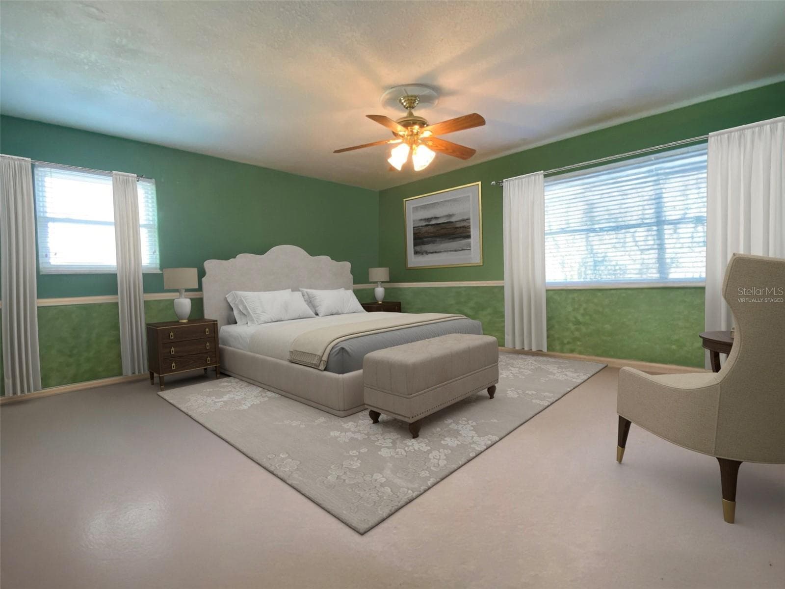 Same bedroom virtually staged - 626 ORCHID LN, ALTAMONTE SPRINGS