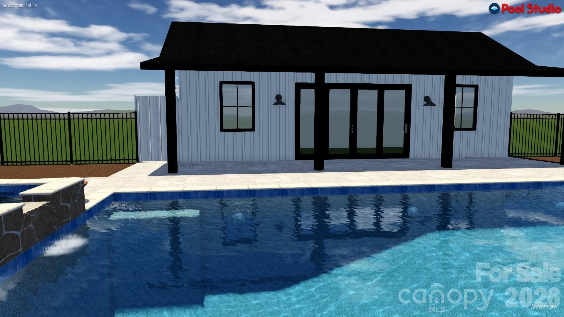 Drawings of possible pool in back yard from Magnolia Luxury Pools - 15800 Henry Lane, Huntersville