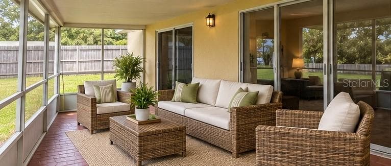 staged screened in pation - 9765 FOX CHAPEL RD, TAMPA
