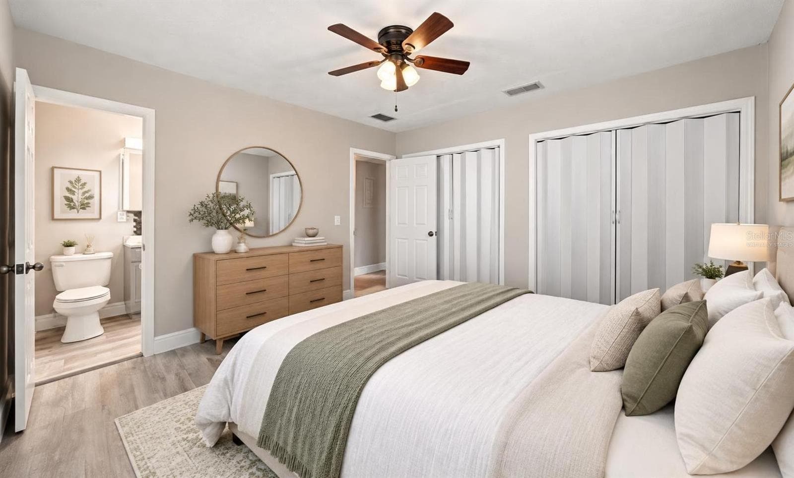 Master bedroom virtually staged - 5106 THONOTOSASSA RD, PLANT CITY