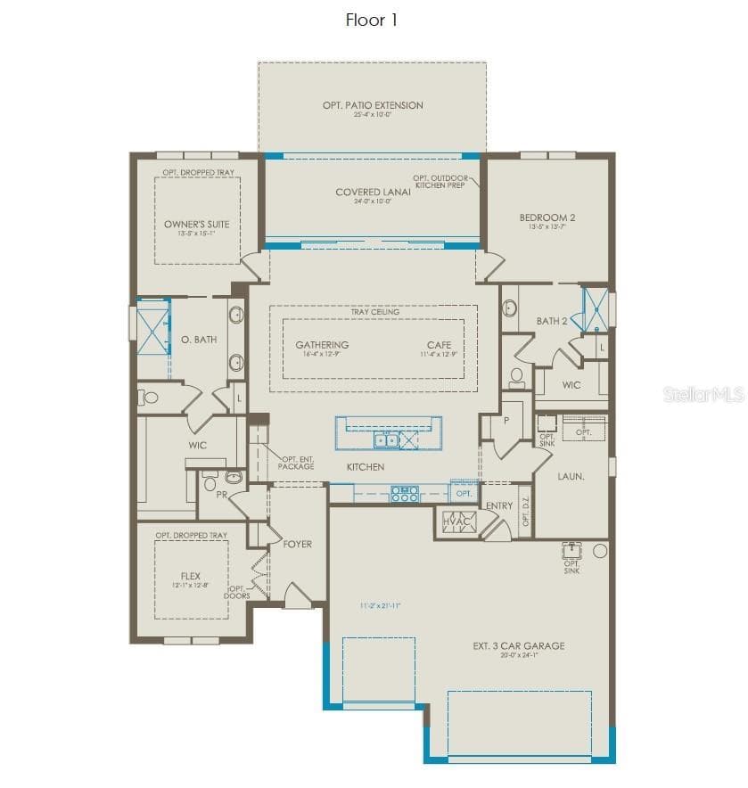 Floor Plan - Floor One - 6541 WHITE WILLOW COURT, ST CLOUD