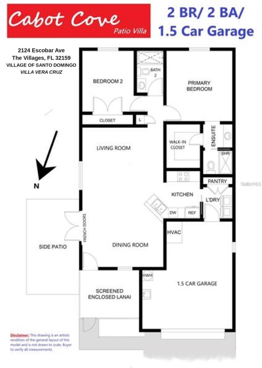 Cabot Cove Patio Villa Floor Plan - 2124 ESCOBAR AVE, THE VILLAGES