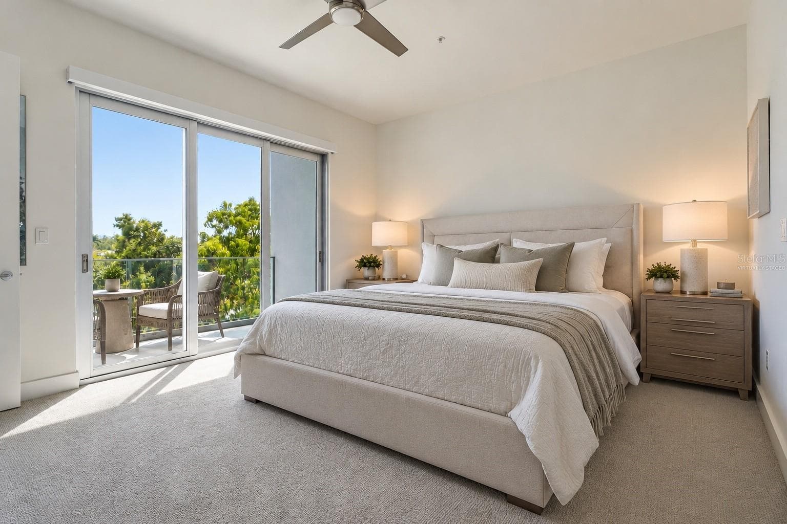 Virtually Staged Primary Bedroom - 620 RAWLS AVE, SARASOTA
