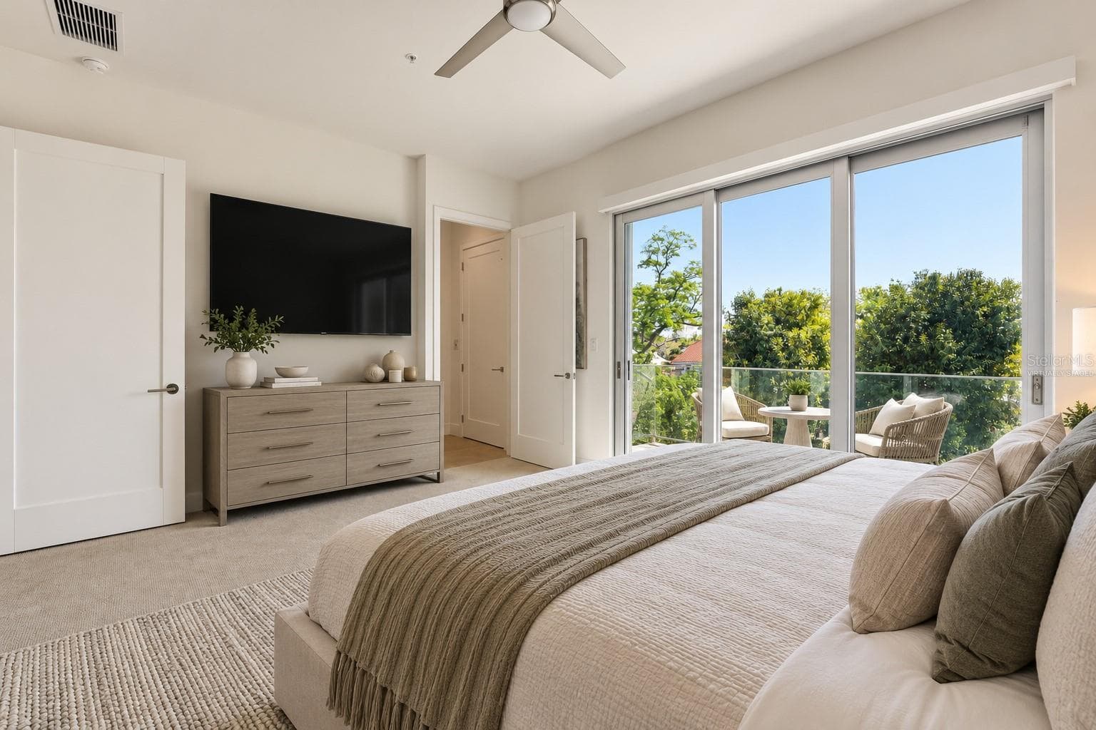 Virtually Staged Primary Bedroom - 620 RAWLS AVE, SARASOTA