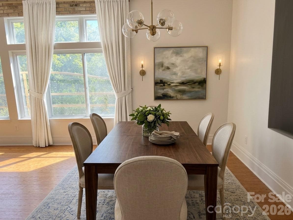 Virtually Staged Dining Area - 404 Laurel Avenue, Charlotte