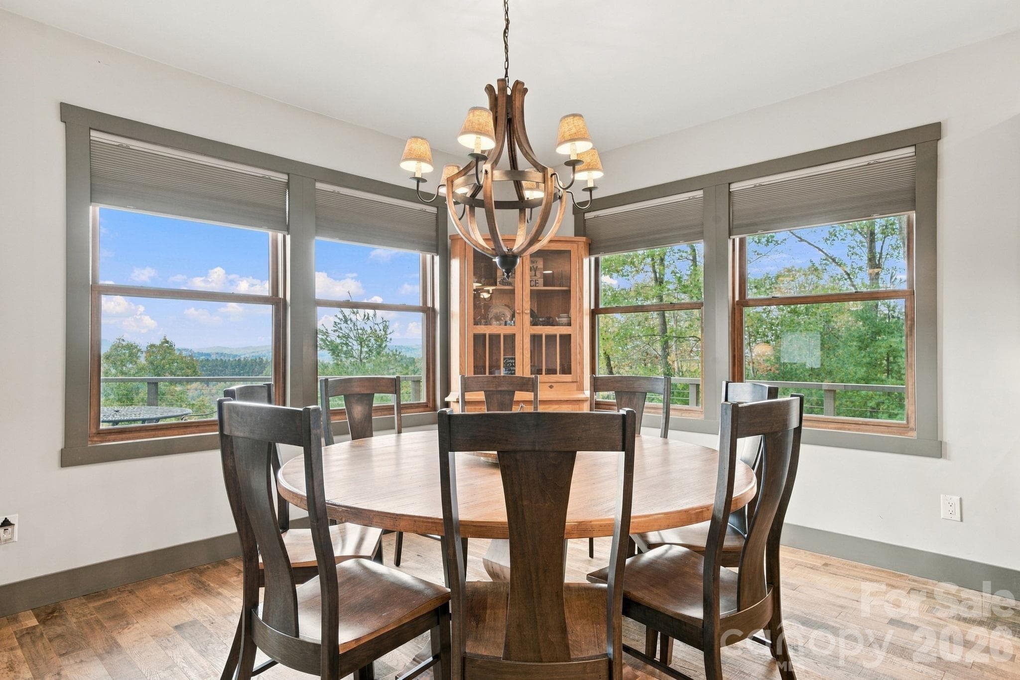 Dining room with a view of the mountains - 1206 River Stone Drive, Laurel Springs