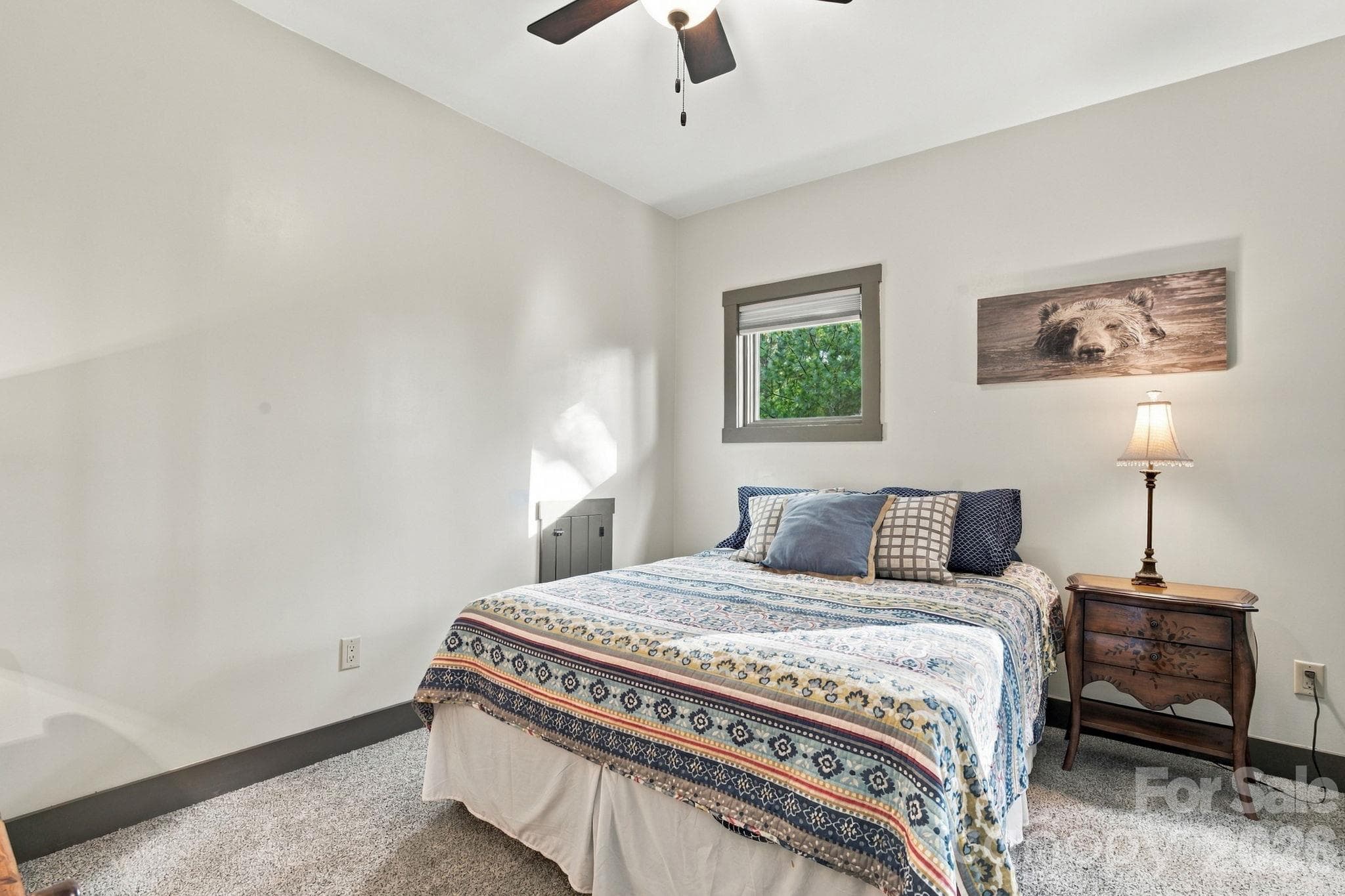 Fourth bedroom upstairs with ceiling fan and blinds - 1206 River Stone Drive, Laurel Springs