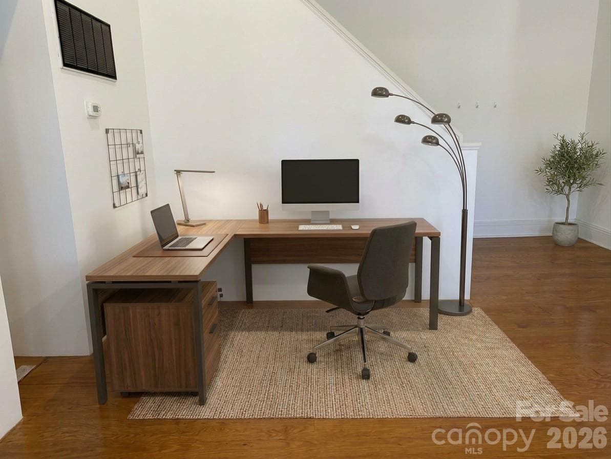 Virtually Staged Office under Stairs - 404 Laurel Avenue, Charlotte