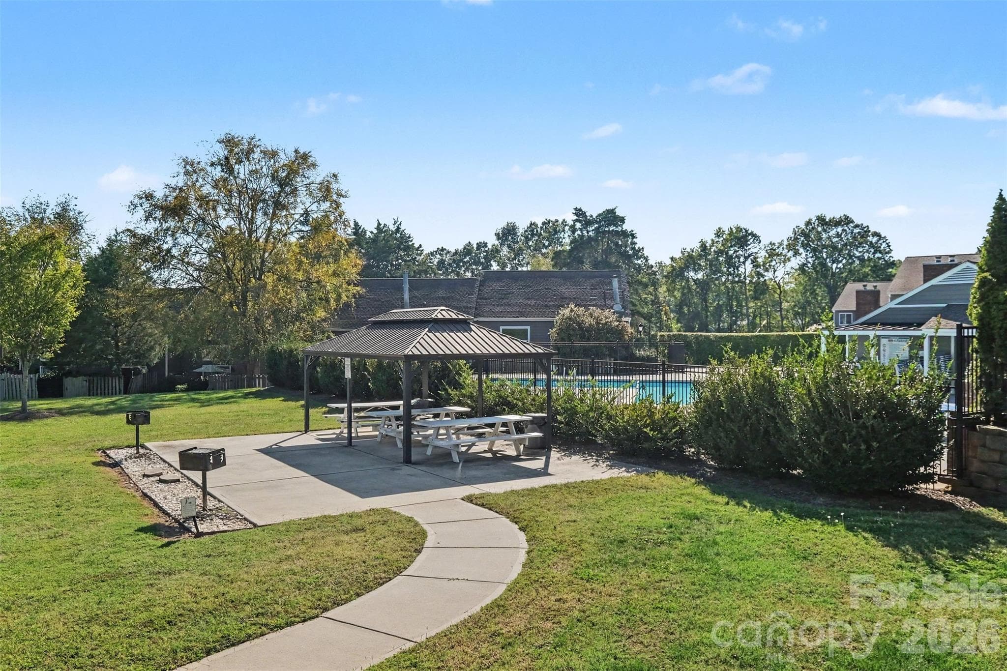 RECREATION AREA HAS A GAZEBO, GRILLS AND PICINC TABLES - 3201 Heathstead Place, Charlotte