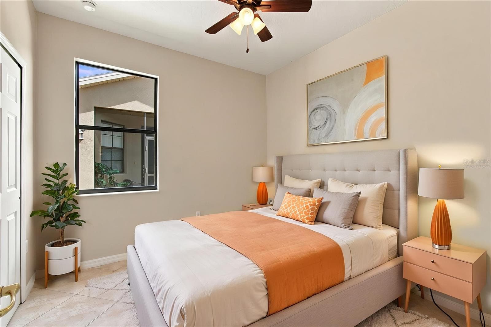 Virtually Staged Second Bedroom - 864 GRAND CANAL DR, POINCIANA