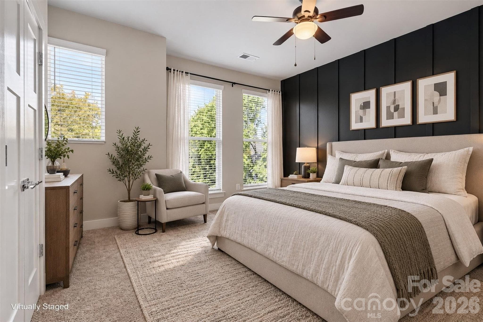 Primary Bedroom Staged - 327 Uptown West Drive, Charlotte