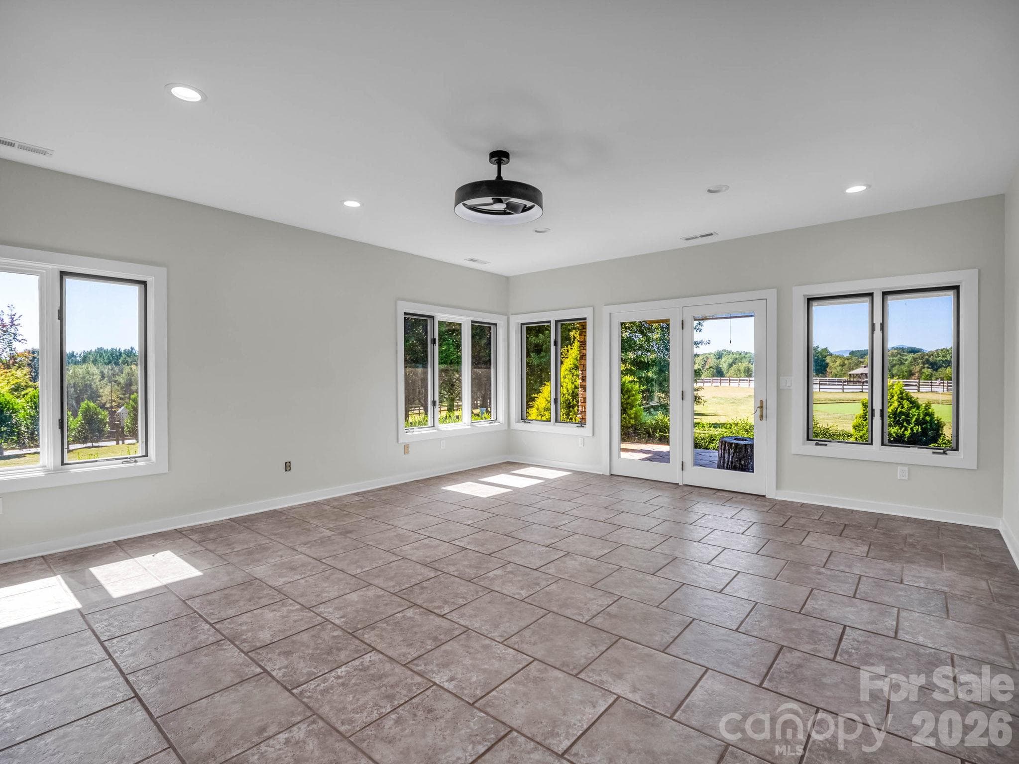 Living Room - Windows Galore! Views of Arena and Pastures. - 401 Over Hill Drive, Tryon