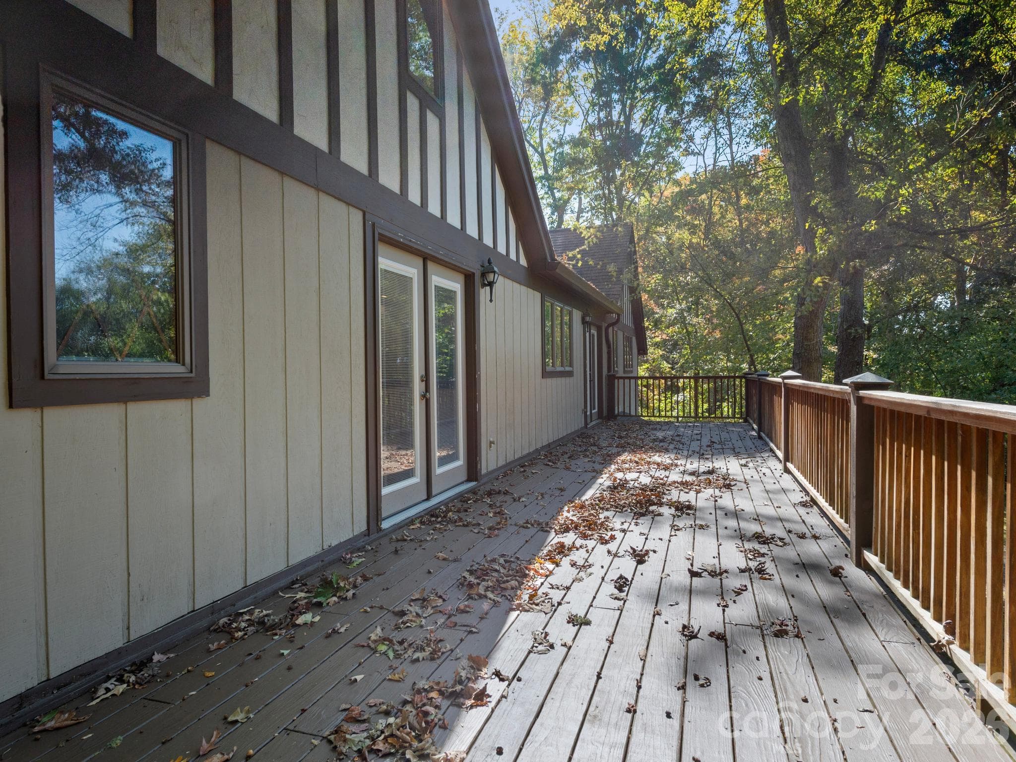 Deck spans entire back of home - 1548 Bear Creek Road, Leicester