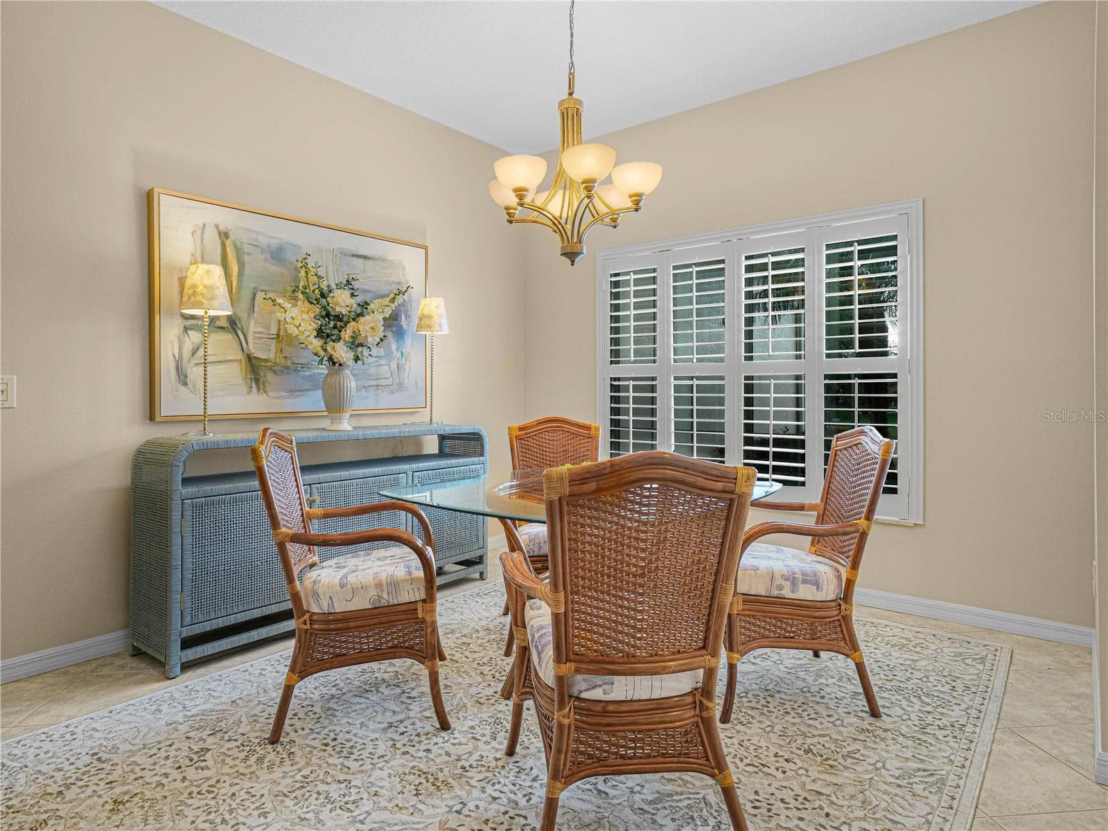 Formal Dining Area with Plantation Shutters and Upgraded Lighting Fixtures - 4299 ASHTON CLUB DR, LAKE WALES