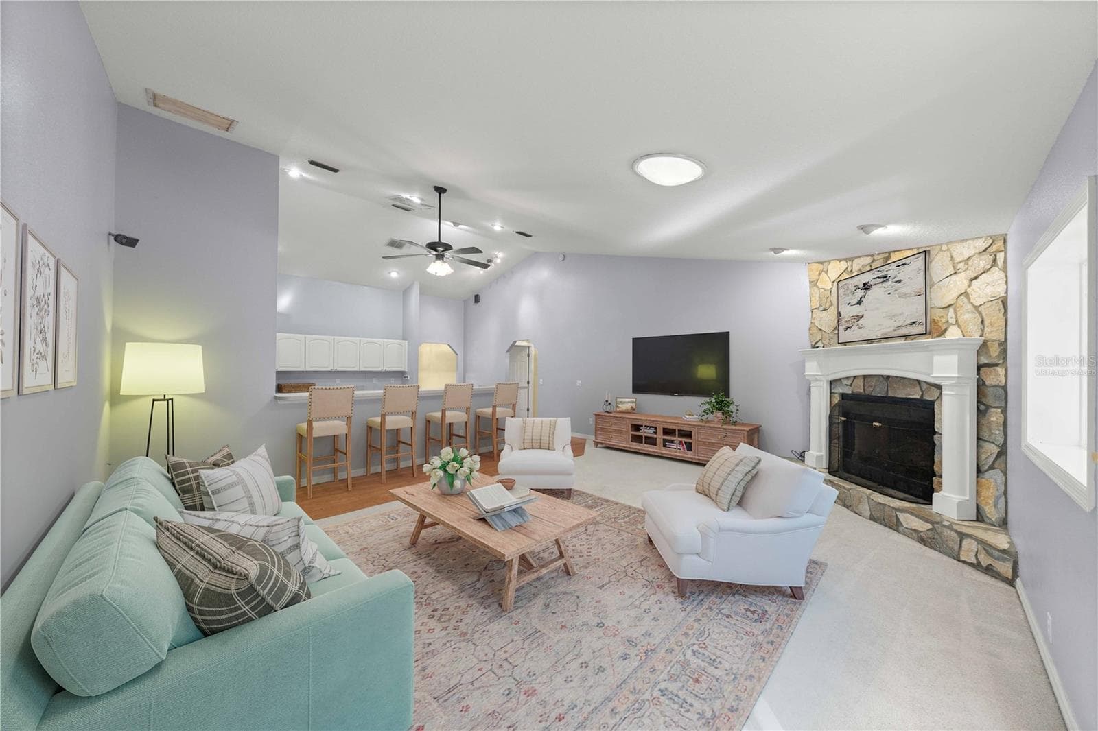 Virtually staged living room - 7156 NW 11TH ST, OCALA