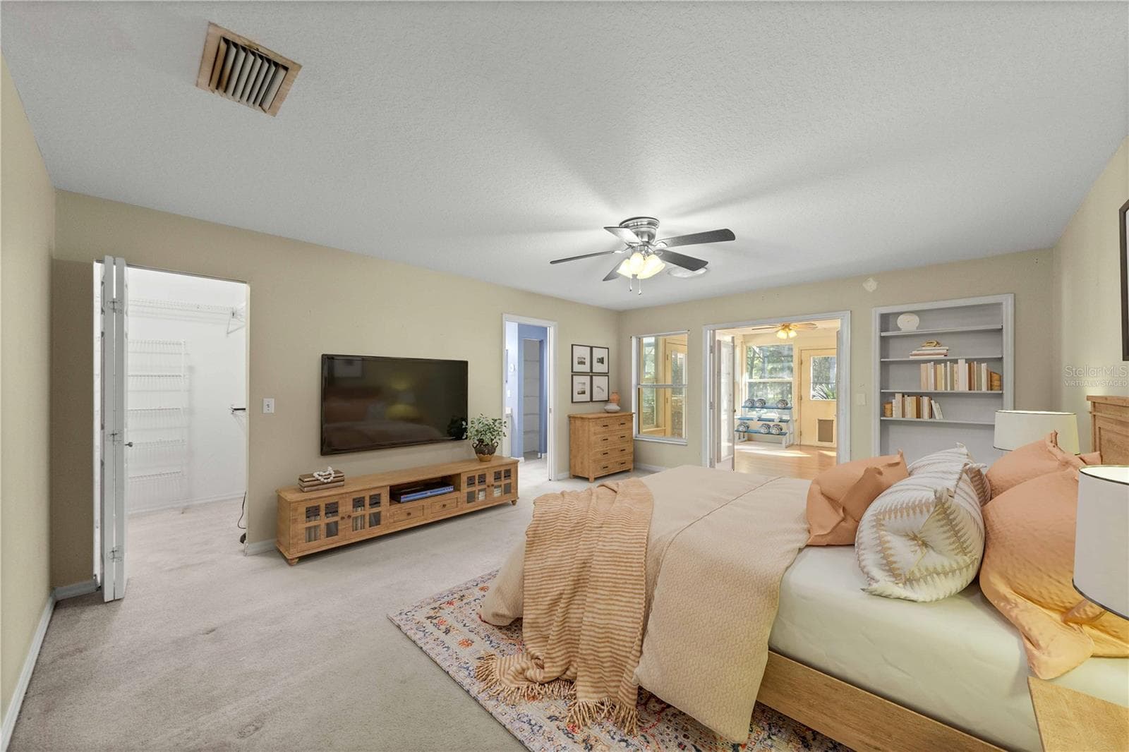 Virtually staged primary bedroom - 7156 NW 11TH ST, OCALA