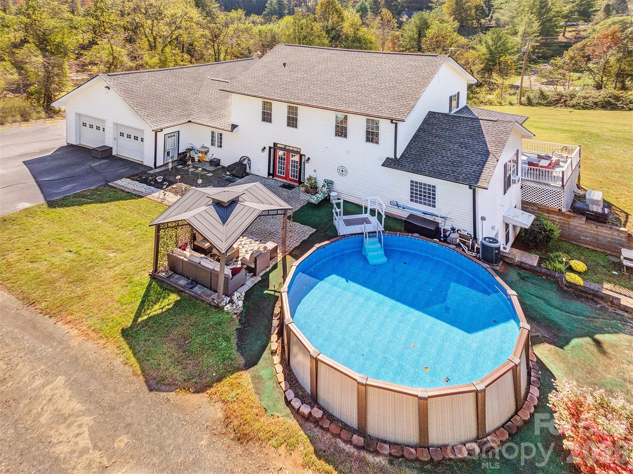 Arial - Back of House - 265 Flat Creek Church Road, Weaverville