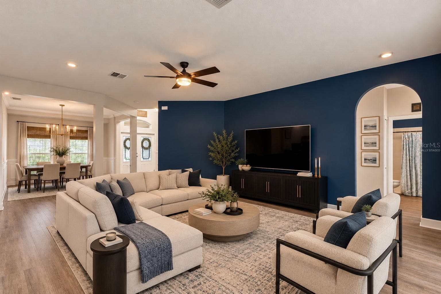 Family room virtually staged - 14031 ZEPHERMOOR LN, WINTER GARDEN