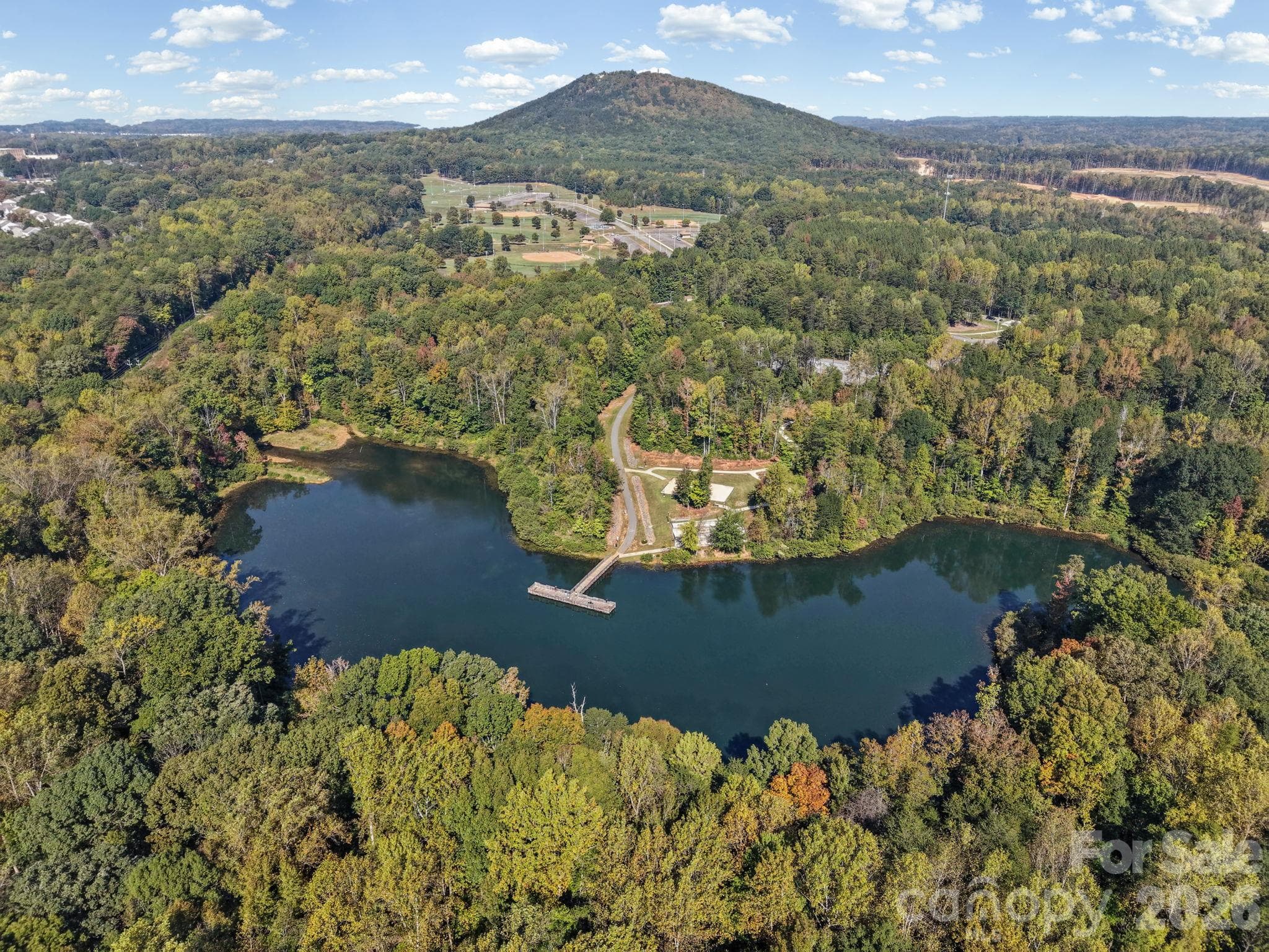 George Poston Park just over the tree line. - 1112 Alyssa Oaks Drive, Lowell