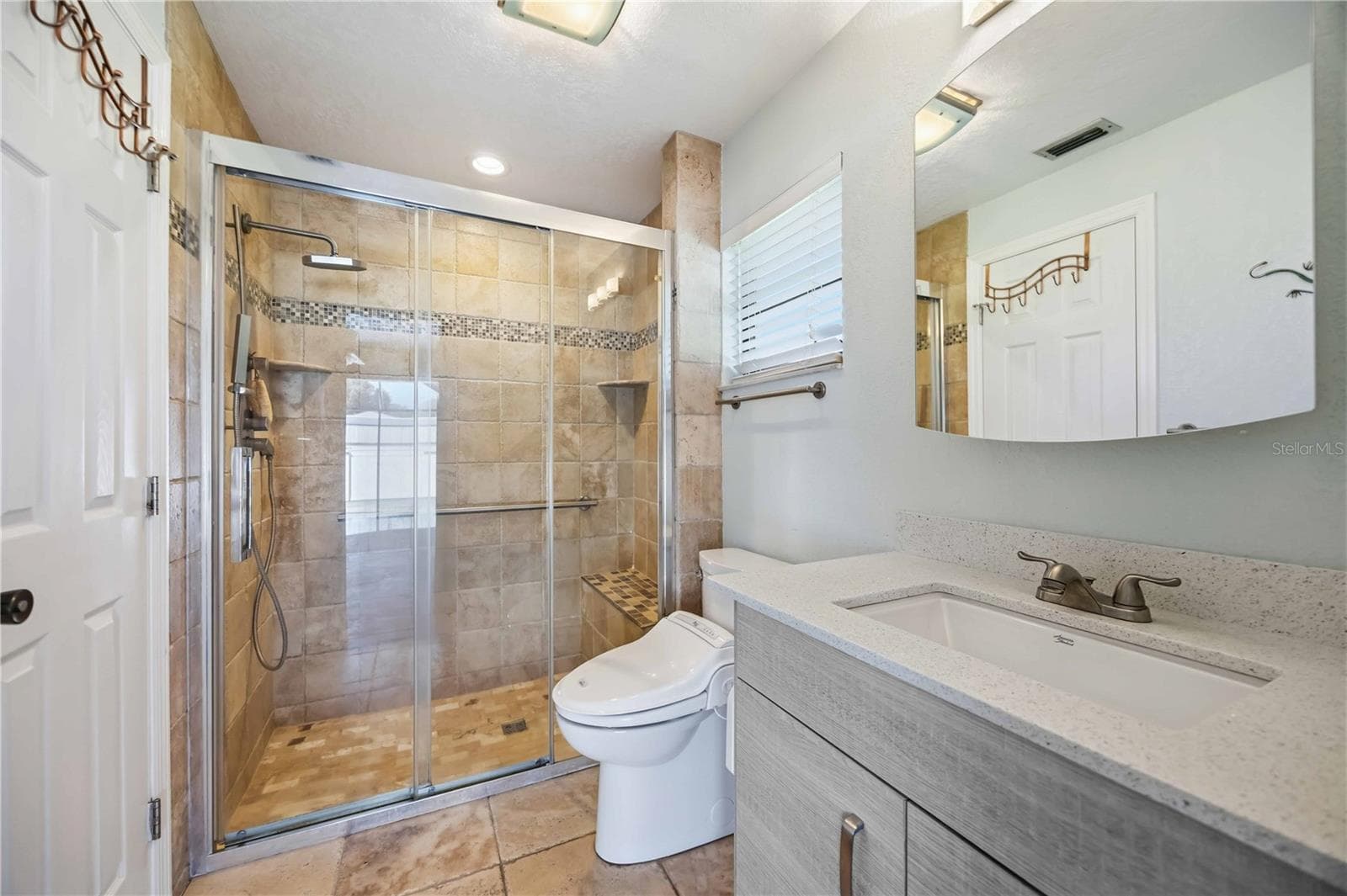 Bathroom with glass walk-in shower - 21012 CHURON AVE, PORT CHARLOTTE