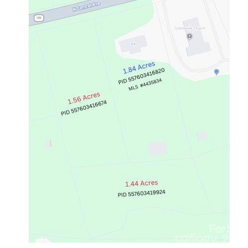 Google earth view of the lots for sale and the home for sale - 0 N Central Avenue, Locust