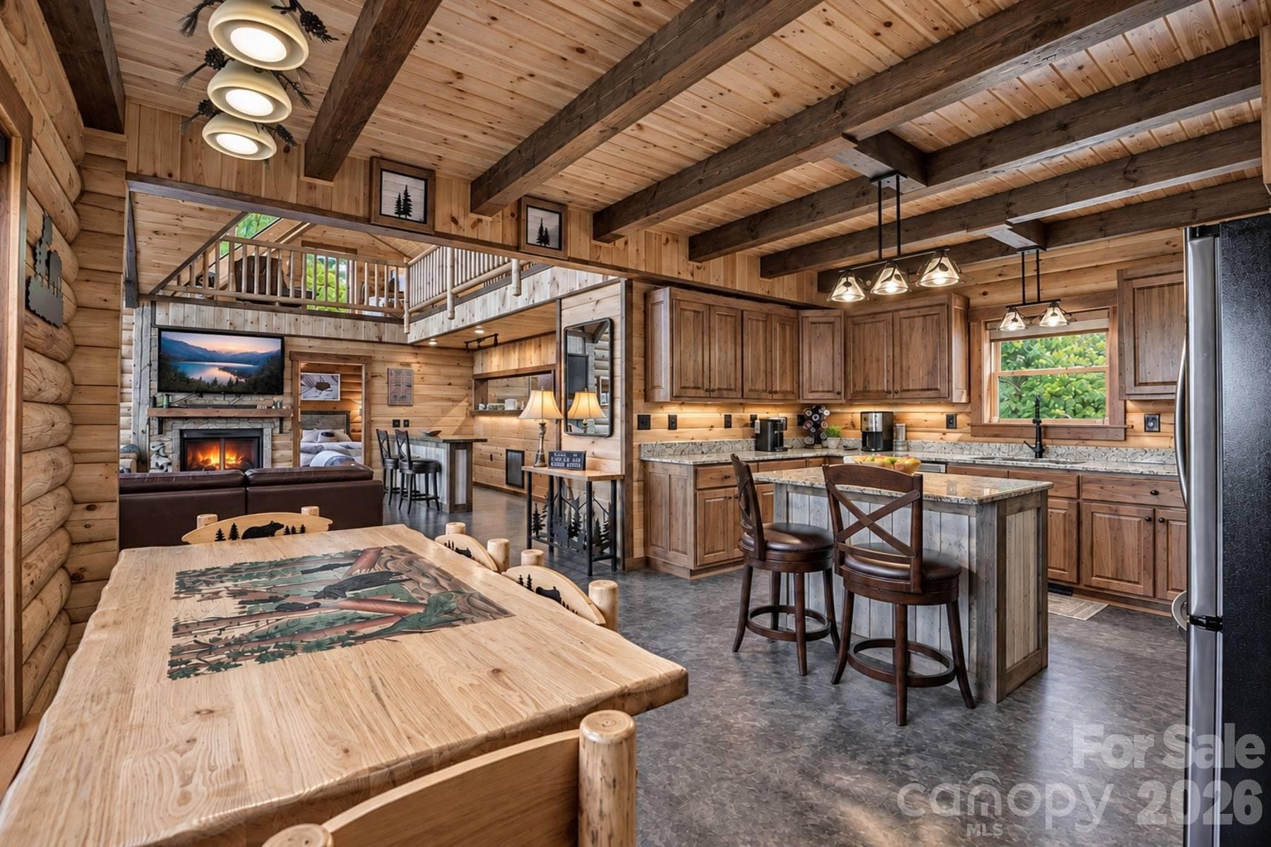 Dining area open to the kitchen and great room - 18 Fairway Run, Bryson City