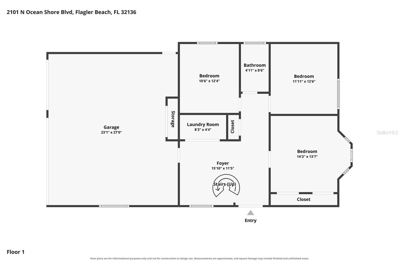 1st floor plan - 2101 N OCEAN SHORE BLVD, FLAGLER BEACH