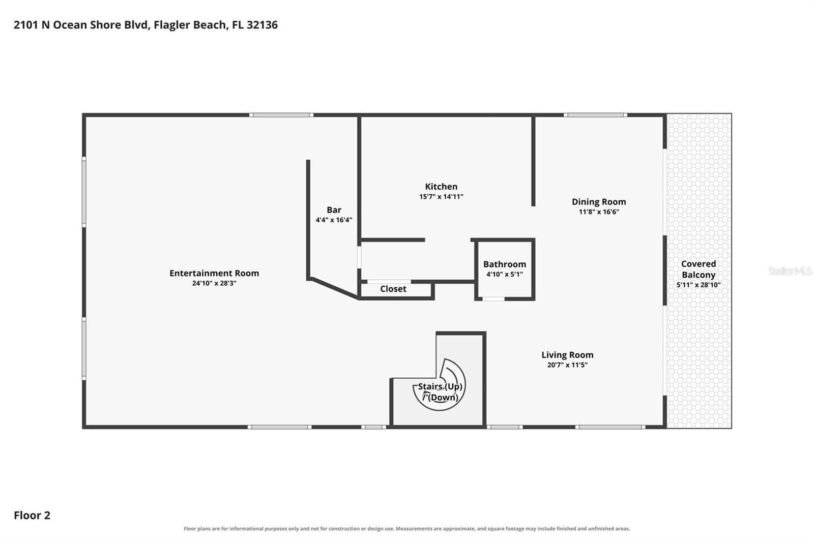 2nd floor plan - 2101 N OCEAN SHORE BLVD, FLAGLER BEACH