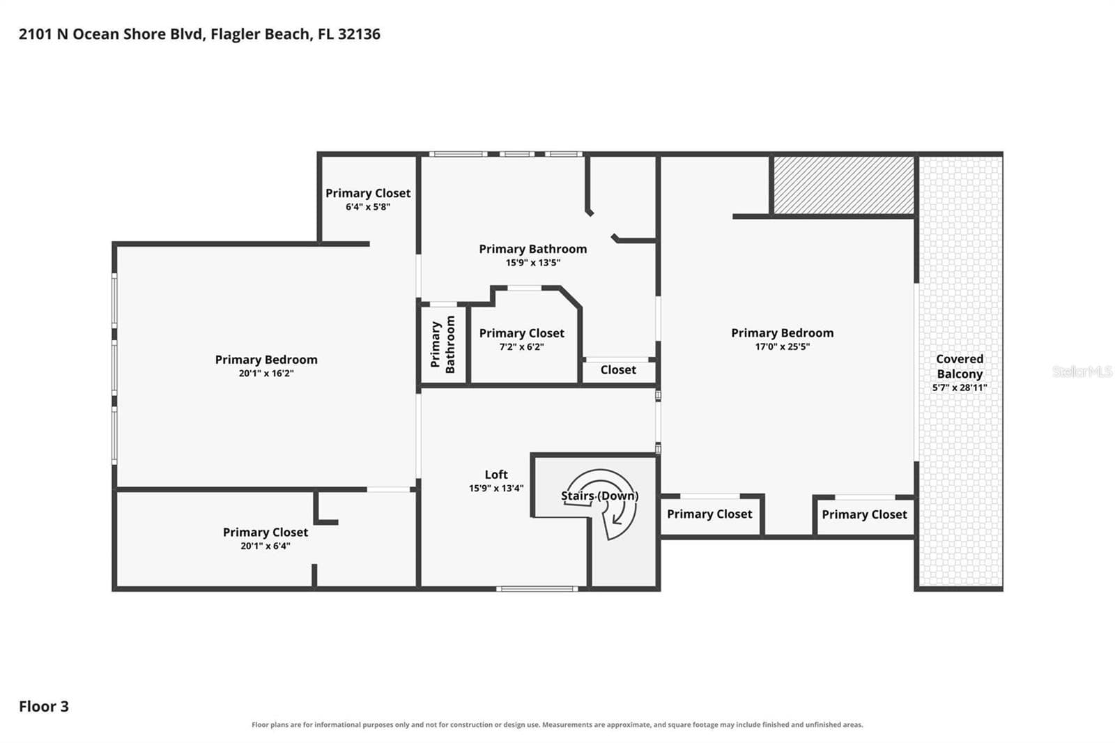 3rd floor plan - 2101 N OCEAN SHORE BLVD, FLAGLER BEACH