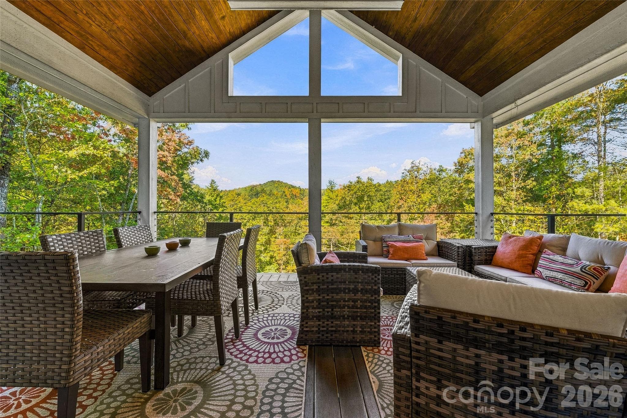 Covered porch with tongue and groove ceilings - 108 Wolf Shoals Drive, Hendersonville