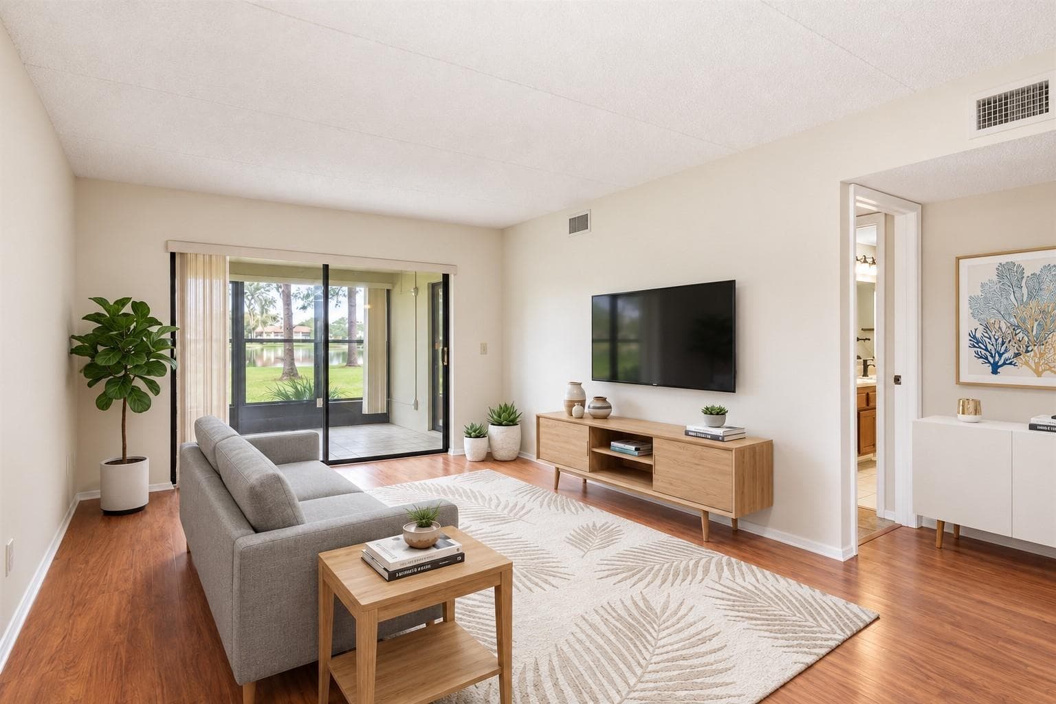 Living Room- Virtually Staged - 10 WOODLAKE PL, OLDSMAR