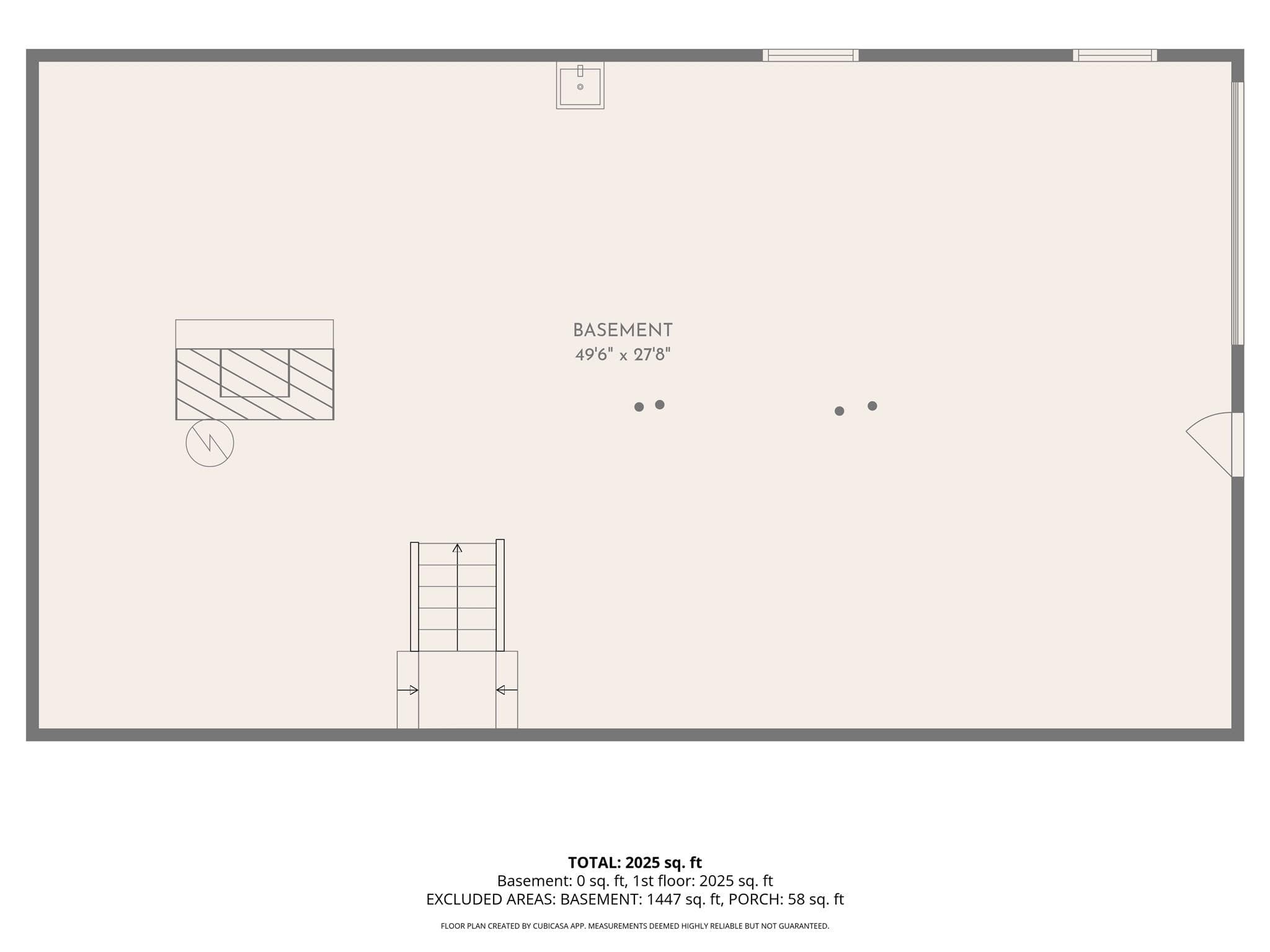 Basement Floor Plan with Measurements - 3410 Surratt Road, Denton