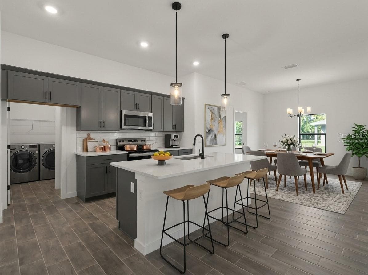 Virtually Staged Kitchen/Dining room - 4409 LACOCO ST, NORTH PORT