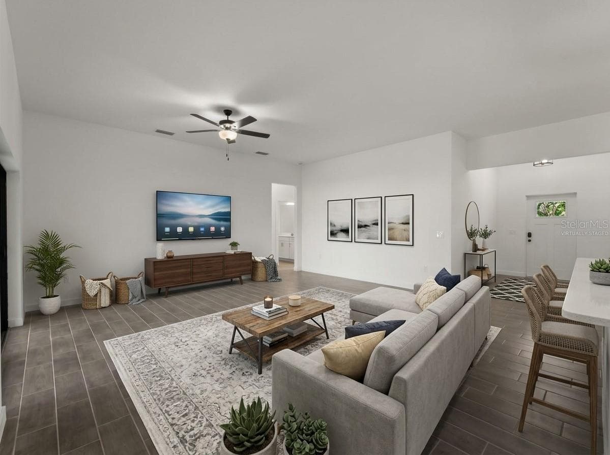 Virtually Staged Living room - 4409 LACOCO ST, NORTH PORT