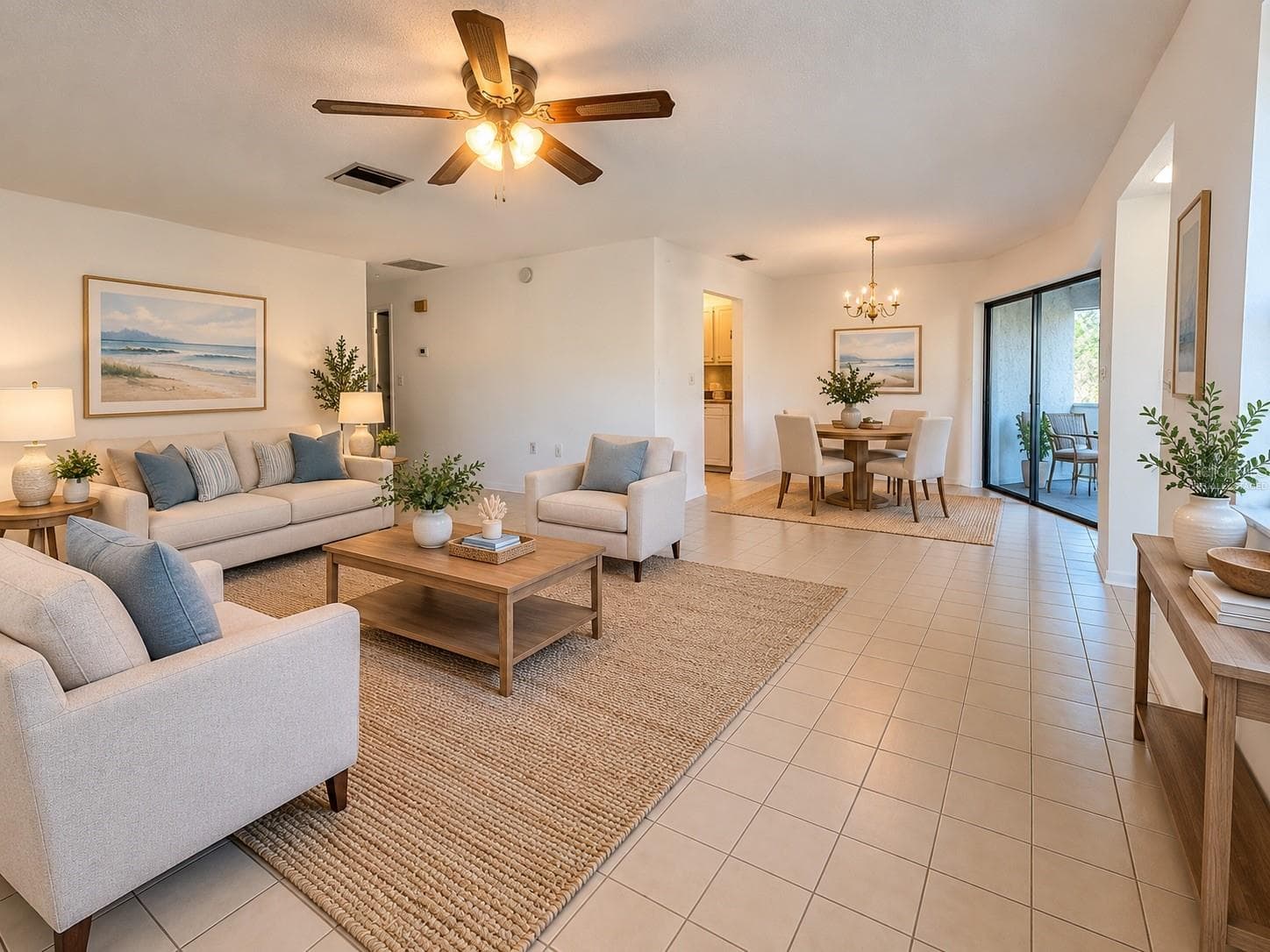 Living room virtually staged - 1235 14TH CIR SE #93, LARGO