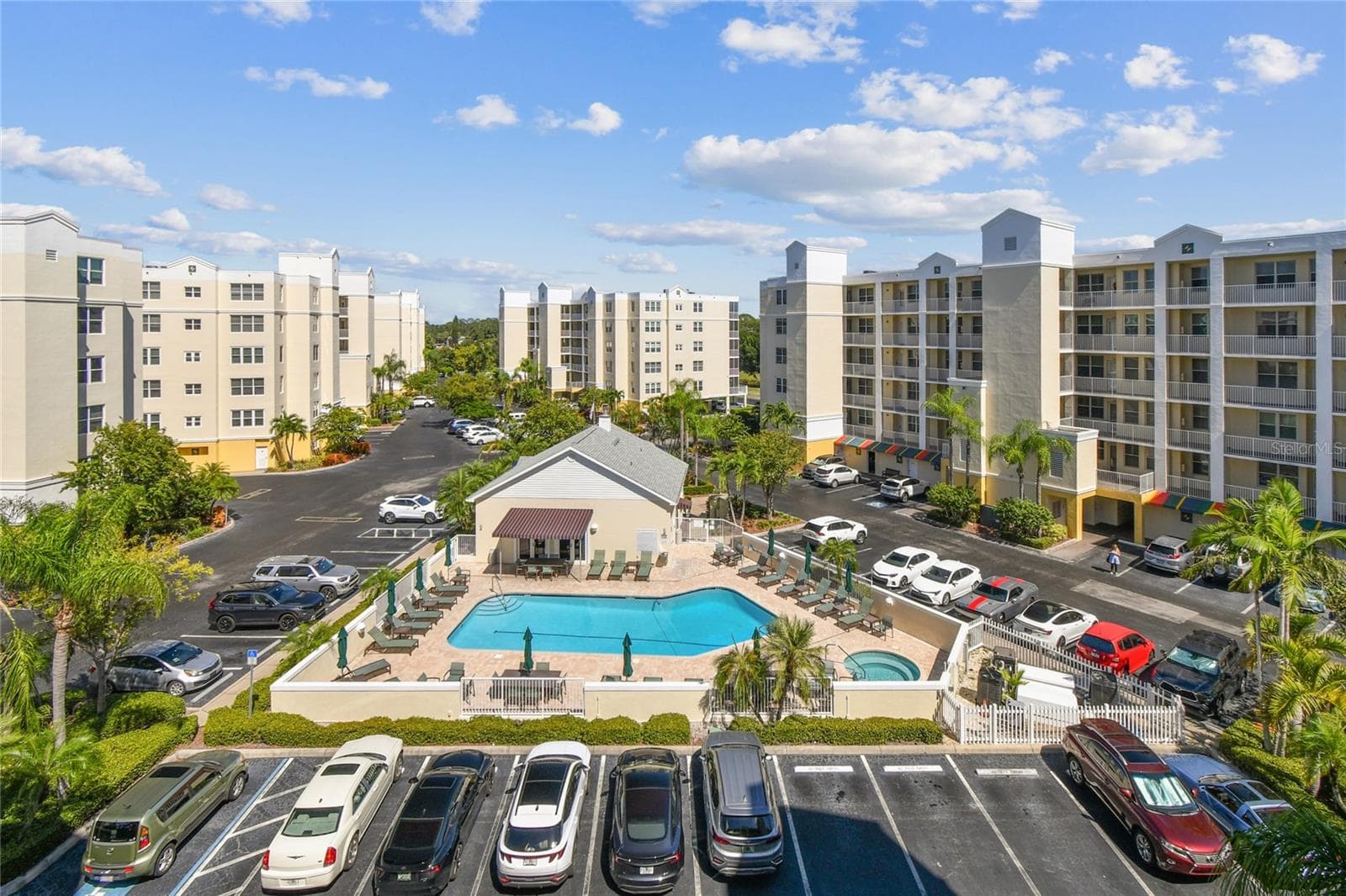View from front Balcony /Club House and Pool strait across - 1200 COUNTRY CLUB DR #3202, LARGO